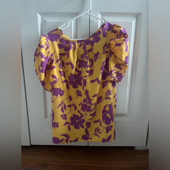 SHEIN Yellow and Purple Floral Blouse - Picture 2 of 4